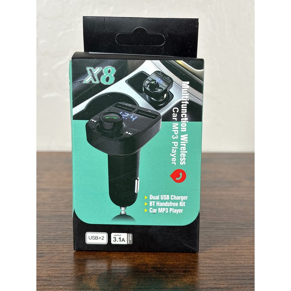 X8 Multifunction Wireless Car MP3 Player Bluetooth FM Transmitter Dual USB 3.1A